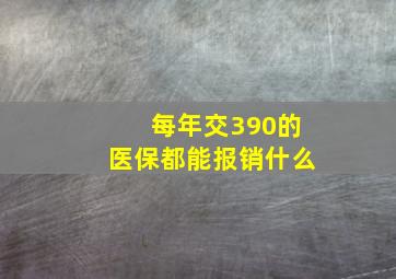 每年交390的医保都能报销什么