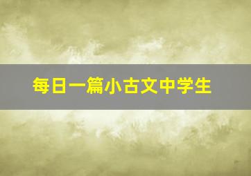 每日一篇小古文中学生