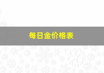 每日金价格表