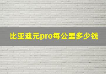 比亚迪元pro每公里多少钱