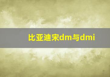 比亚迪宋dm与dmi