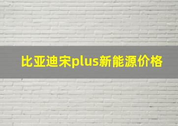 比亚迪宋plus新能源价格