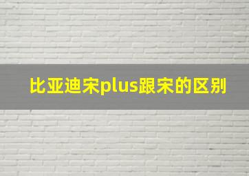 比亚迪宋plus跟宋的区别