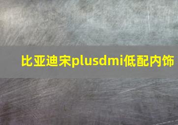 比亚迪宋plusdmi低配内饰