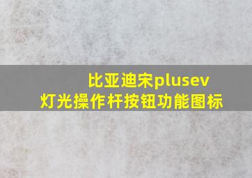 比亚迪宋plusev灯光操作杆按钮功能图标