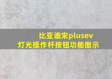 比亚迪宋plusev灯光操作杆按钮功能图示