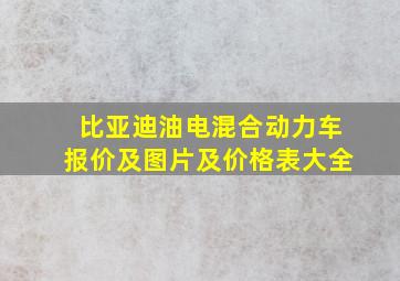 比亚迪油电混合动力车报价及图片及价格表大全