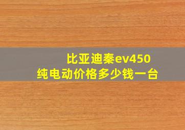 比亚迪秦ev450纯电动价格多少钱一台