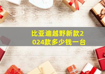 比亚迪越野新款2024款多少钱一台