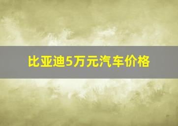 比亚迪5万元汽车价格