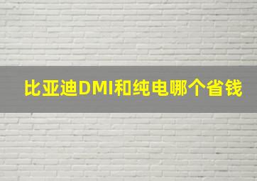 比亚迪DMI和纯电哪个省钱