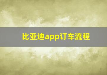 比亚迪app订车流程