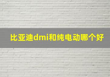 比亚迪dmi和纯电动哪个好