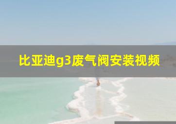 比亚迪g3废气阀安装视频