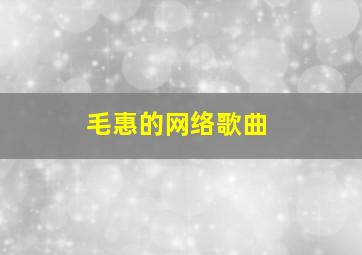 毛惠的网络歌曲