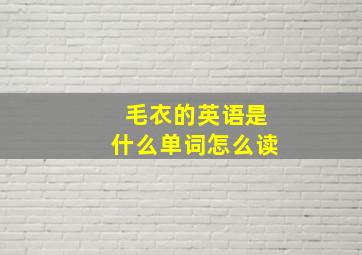 毛衣的英语是什么单词怎么读