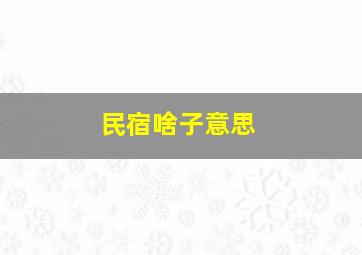 民宿啥子意思