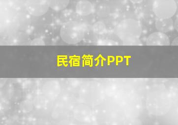 民宿简介PPT