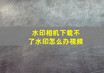 水印相机下载不了水印怎么办视频