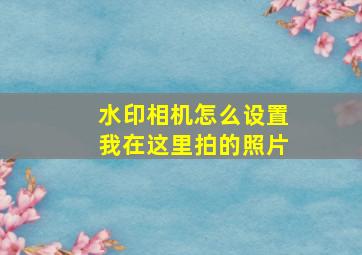 水印相机怎么设置我在这里拍的照片