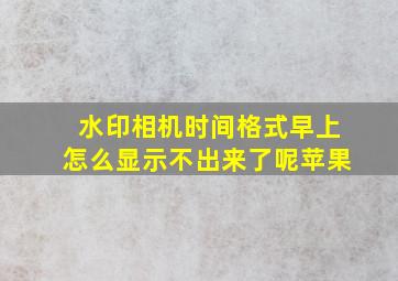 水印相机时间格式早上怎么显示不出来了呢苹果