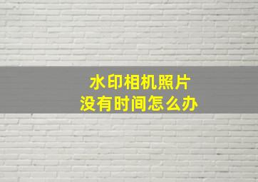 水印相机照片没有时间怎么办