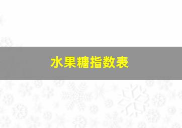 水果糖指数表