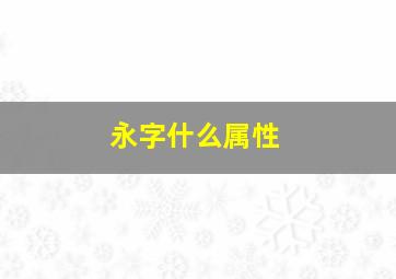 永字什么属性