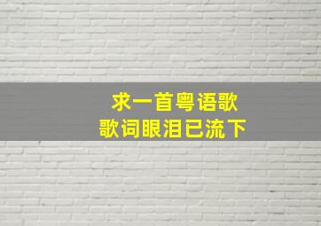 求一首粤语歌歌词眼泪已流下