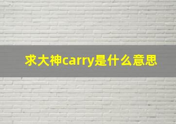 求大神carry是什么意思