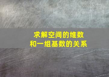 求解空间的维数和一组基数的关系