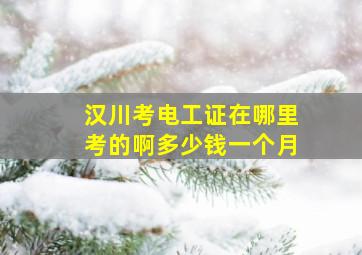 汉川考电工证在哪里考的啊多少钱一个月