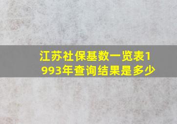 江苏社保基数一览表1993年查询结果是多少