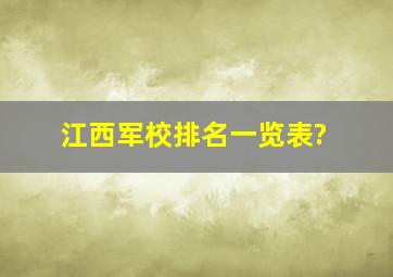 江西军校排名一览表?