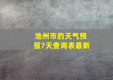 池州市的天气预报7天查询表最新