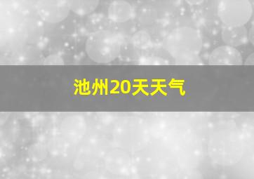 池州20天天气