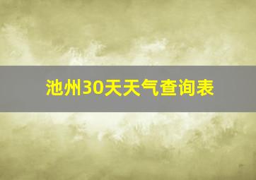 池州30天天气查询表