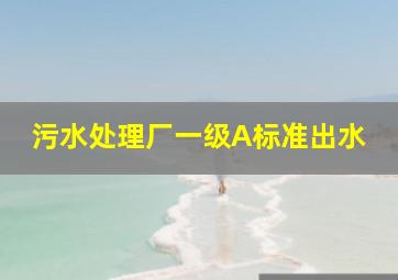 污水处理厂一级A标准出水