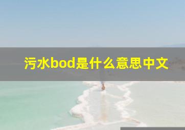 污水bod是什么意思中文