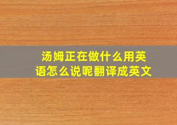 汤姆正在做什么用英语怎么说呢翻译成英文