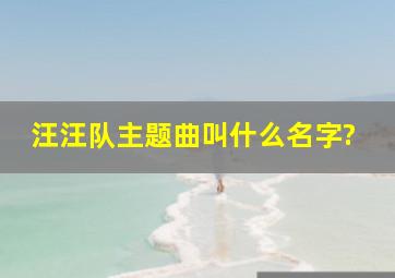 汪汪队主题曲叫什么名字?