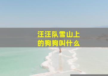 汪汪队雪山上的狗狗叫什么