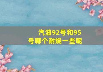 汽油92号和95号哪个耐烧一些呢