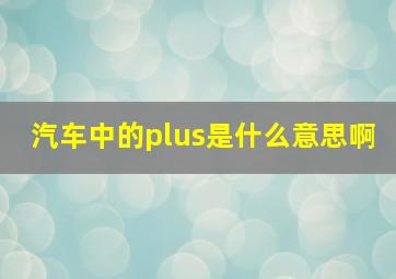 汽车中的plus是什么意思啊