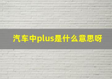 汽车中plus是什么意思呀