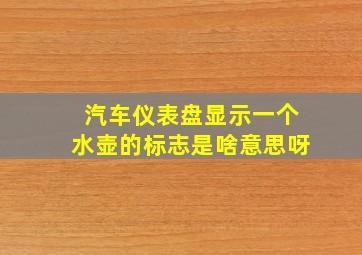 汽车仪表盘显示一个水壶的标志是啥意思呀