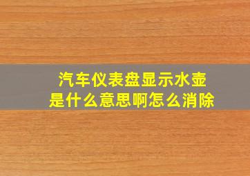 汽车仪表盘显示水壶是什么意思啊怎么消除