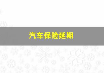 汽车保险延期