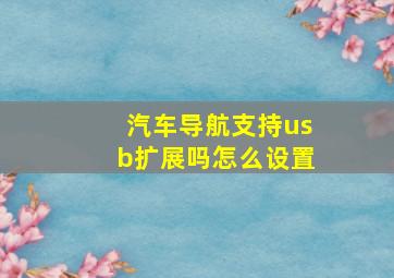 汽车导航支持usb扩展吗怎么设置