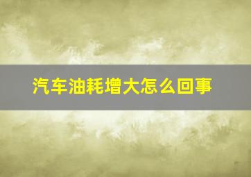 汽车油耗增大怎么回事